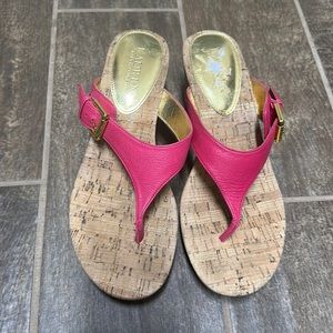 Ralph Lauren oralee 7.5 pink wedges